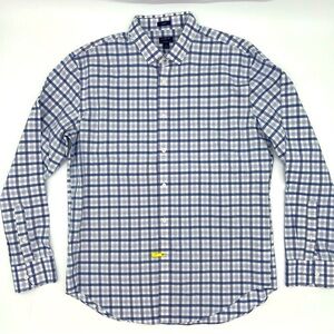 J.Crew Men’s XL Slim Flex Wrinkle Free Button-Up Shirt – Blue Plaid Cotton Blend